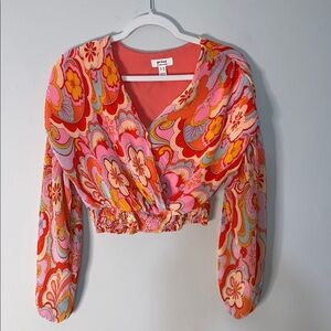 Privy Women's Vibrant Floral Wrap Blouse